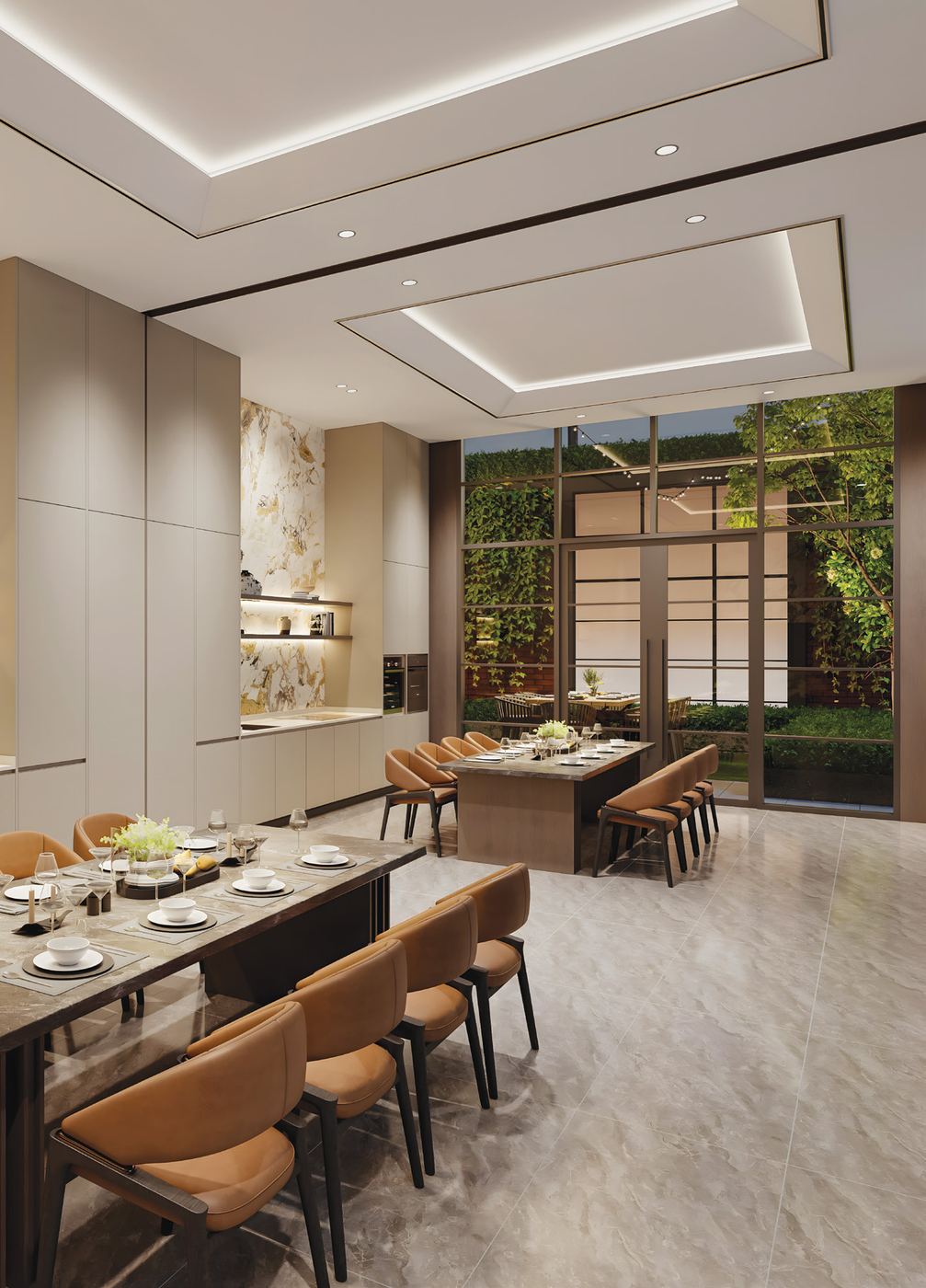 Artist's impression of a dining room in the Hudson Club