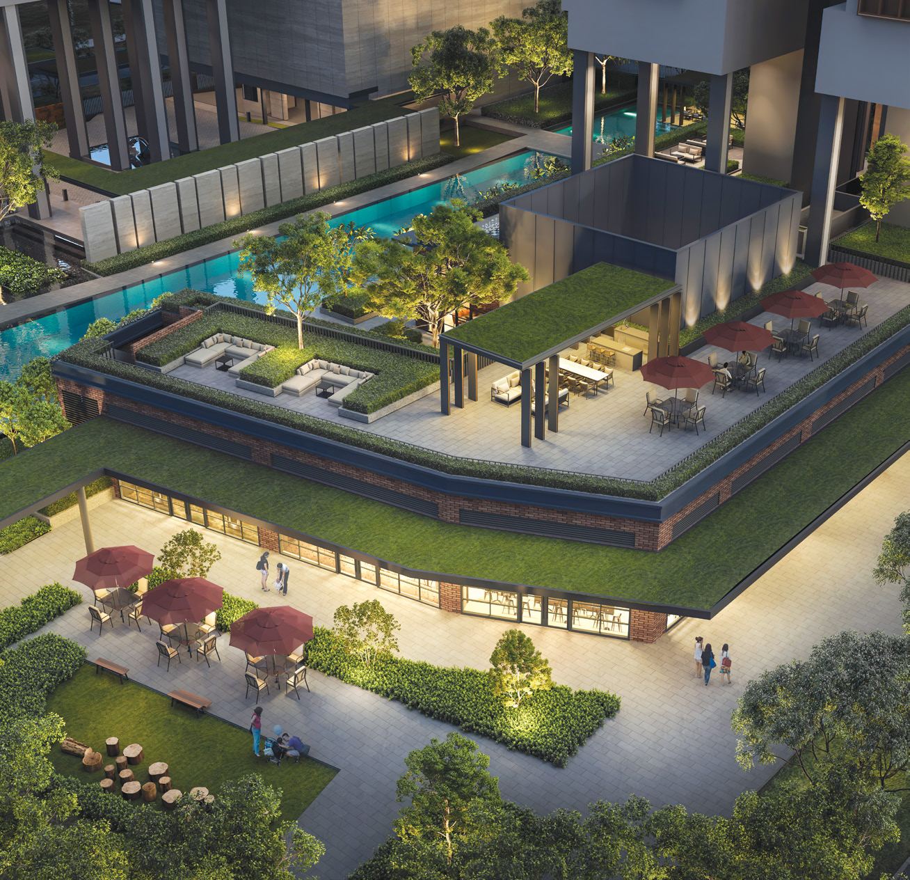 Artist's impression of Hudson Terrace and the tennis court